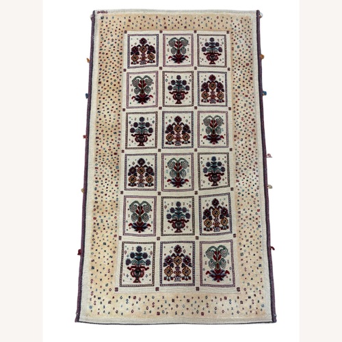 Used Persian Bakhtiari Garden Design Rug Runner, 3х5 for sale on AptDeco