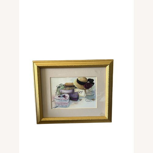 Used Framed Vintage Peggy Reimel Abrams "Hat Box" Print for sale on AptDeco