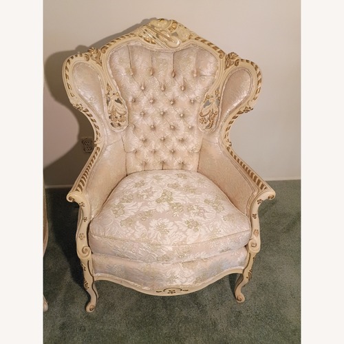 Used Vintage/Antique Louis Xv Style Fabric Armchair for sale on AptDeco