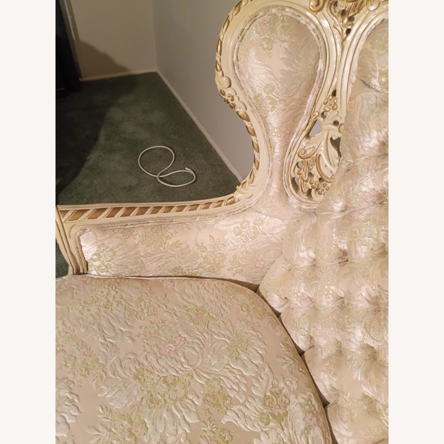 Vintage/Antique Louis Xv Style Fabric Armchair - image-6