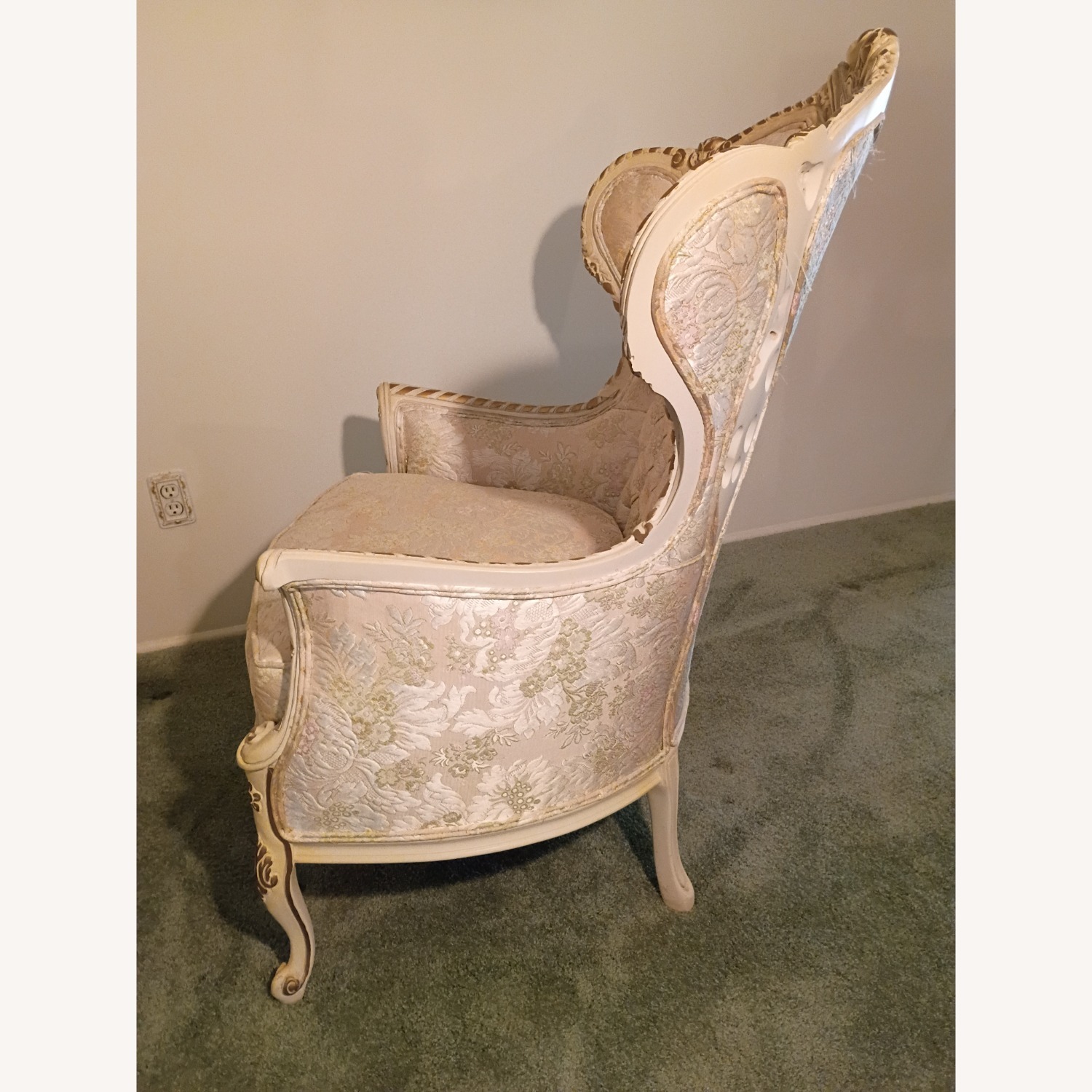 Vintage/Antique Louis Xv Style Fabric Armchair - image-2