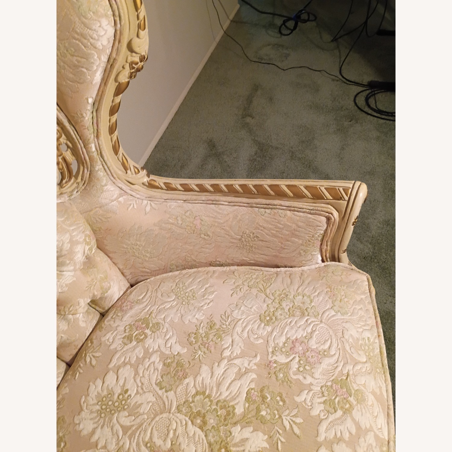 Vintage/Antique Louis Xv Style Fabric Armchair - image-7