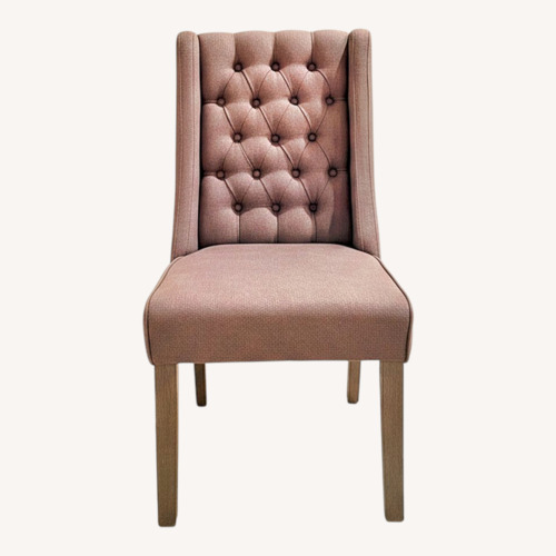 Used 8 Tufted Wingback Dining Chairs | Gray/Mauve for sale on AptDeco