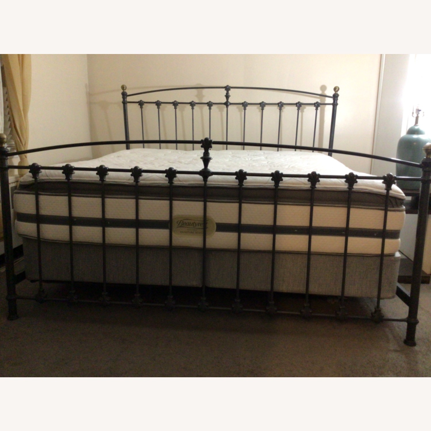 Dark Gray Metal King Bed - image-3