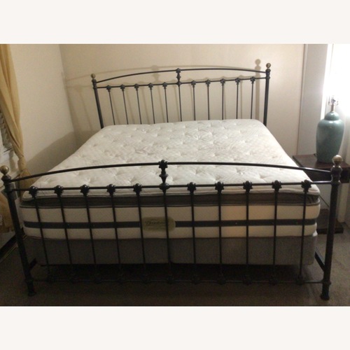 Used Dark Gray Metal King Bed for sale on AptDeco