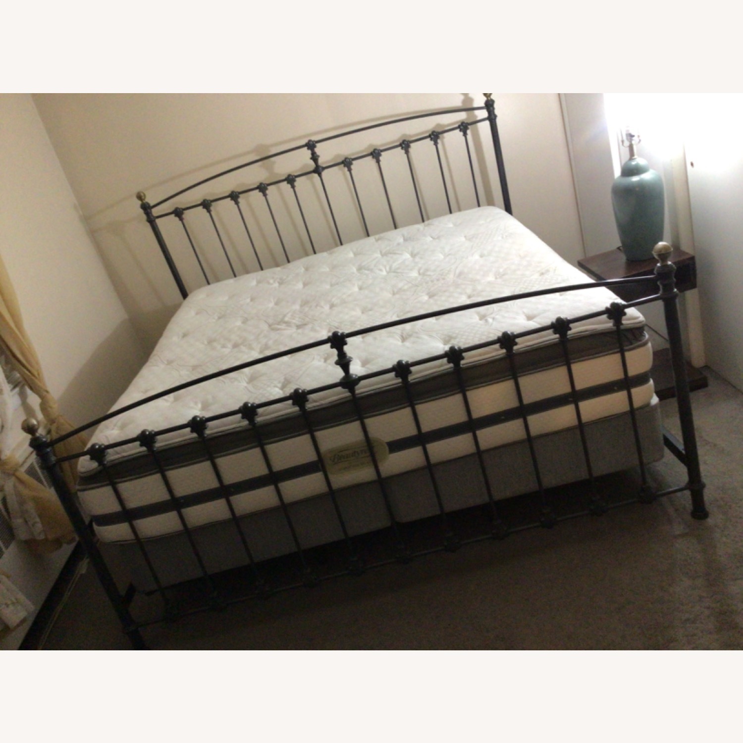 Dark Gray Metal King Bed - image-2