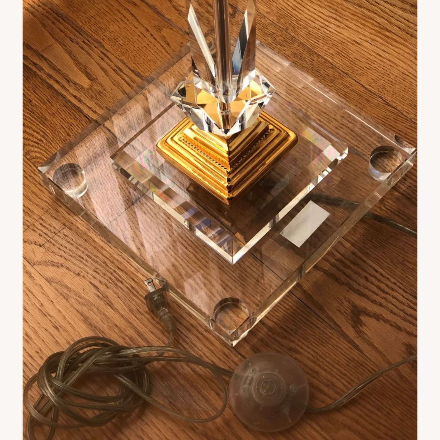 Vintage/Antique Natural Glass Floor Lamp - image-11