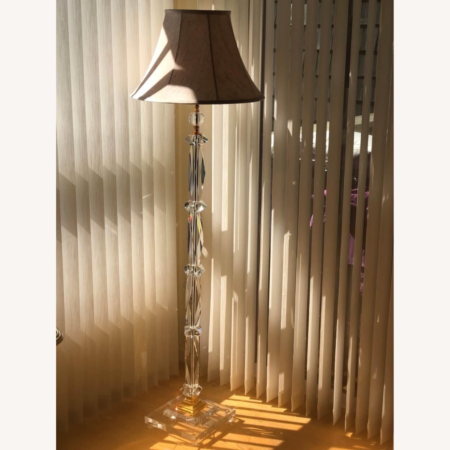 Vintage/Antique Natural Glass Floor Lamp - image-3