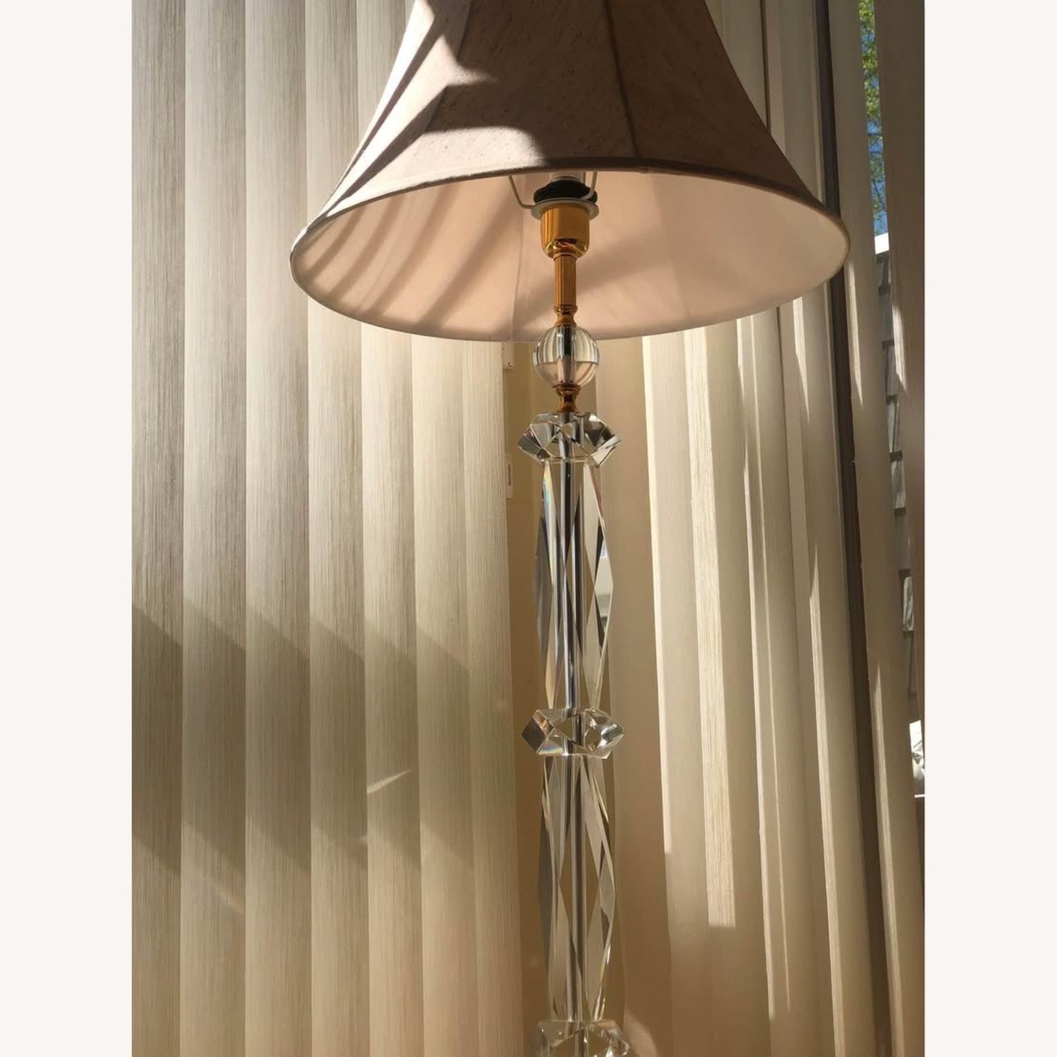 Vintage/Antique Natural Glass Floor Lamp - image-2