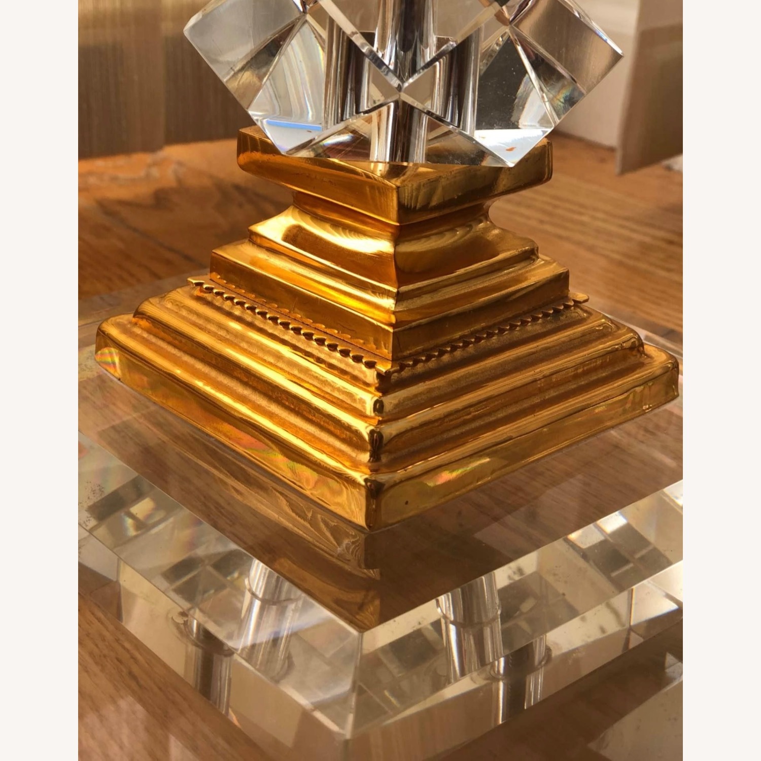 Vintage/Antique Natural Glass Floor Lamp - image-6