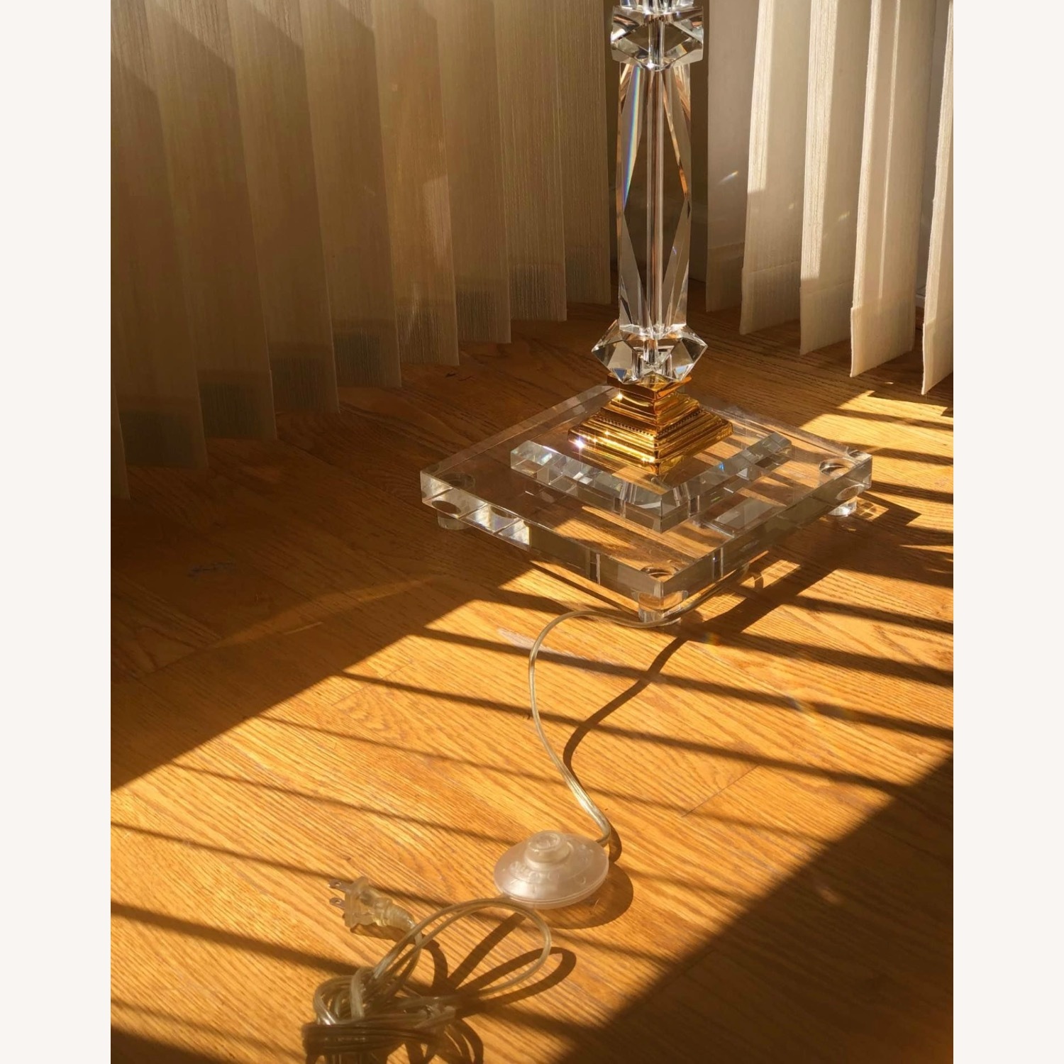 Vintage/Antique Natural Glass Floor Lamp - image-9