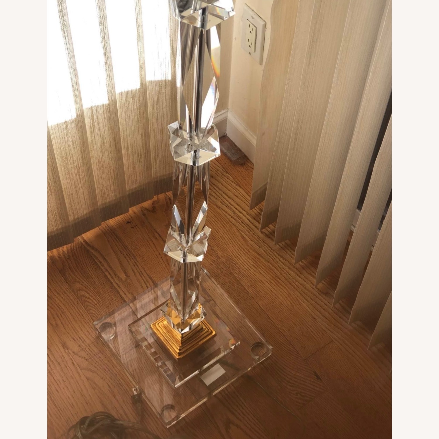 Vintage/Antique Natural Glass Floor Lamp - image-12