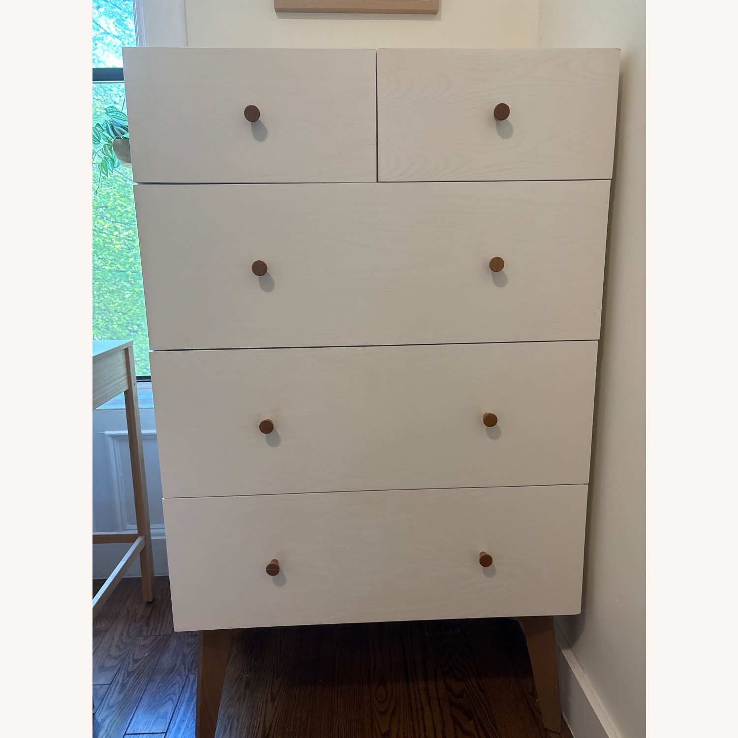 West Elm Tall 5 Drawer White Mid-Century Dresser - image-4