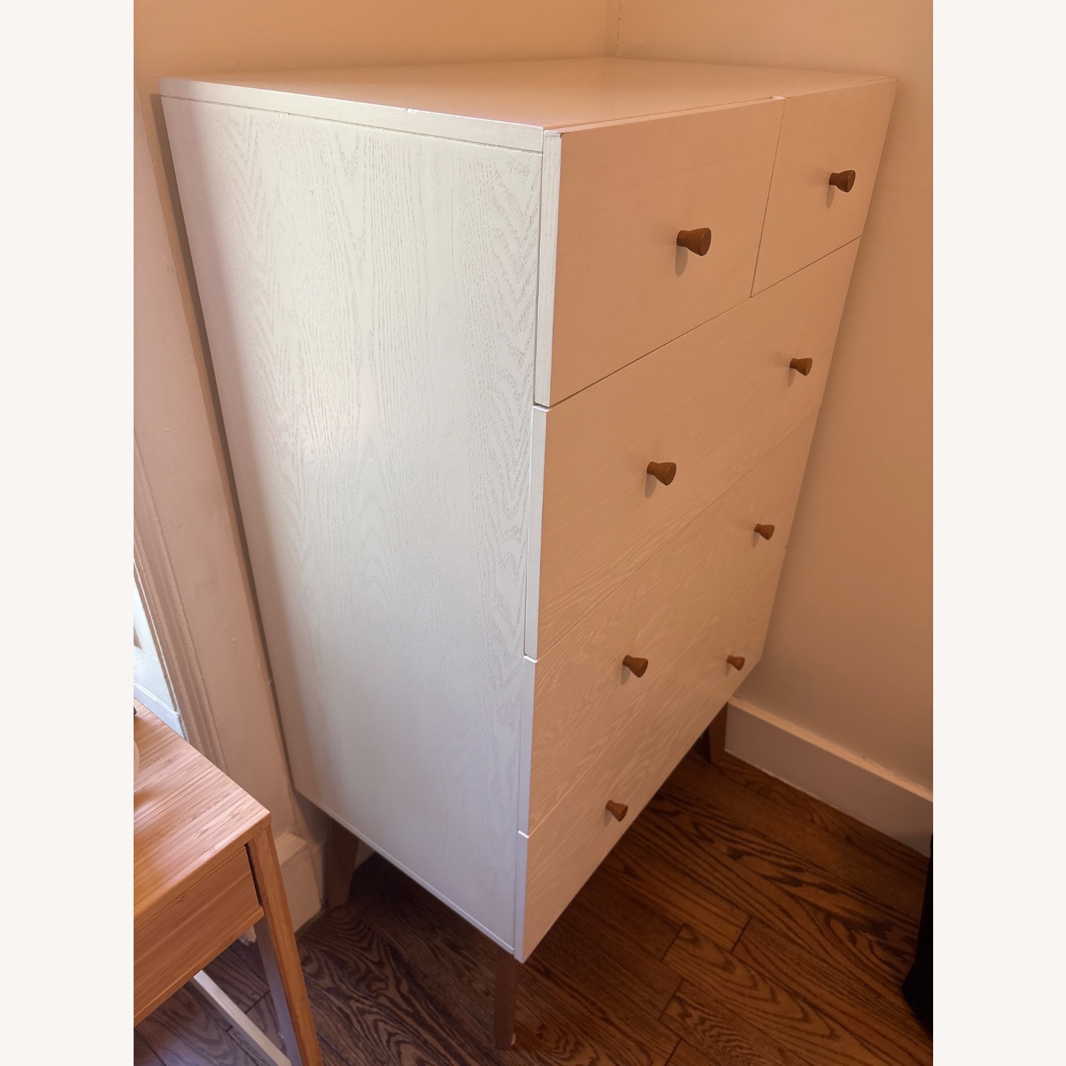 West Elm Tall 5 Drawer White Mid-Century Dresser - image-5