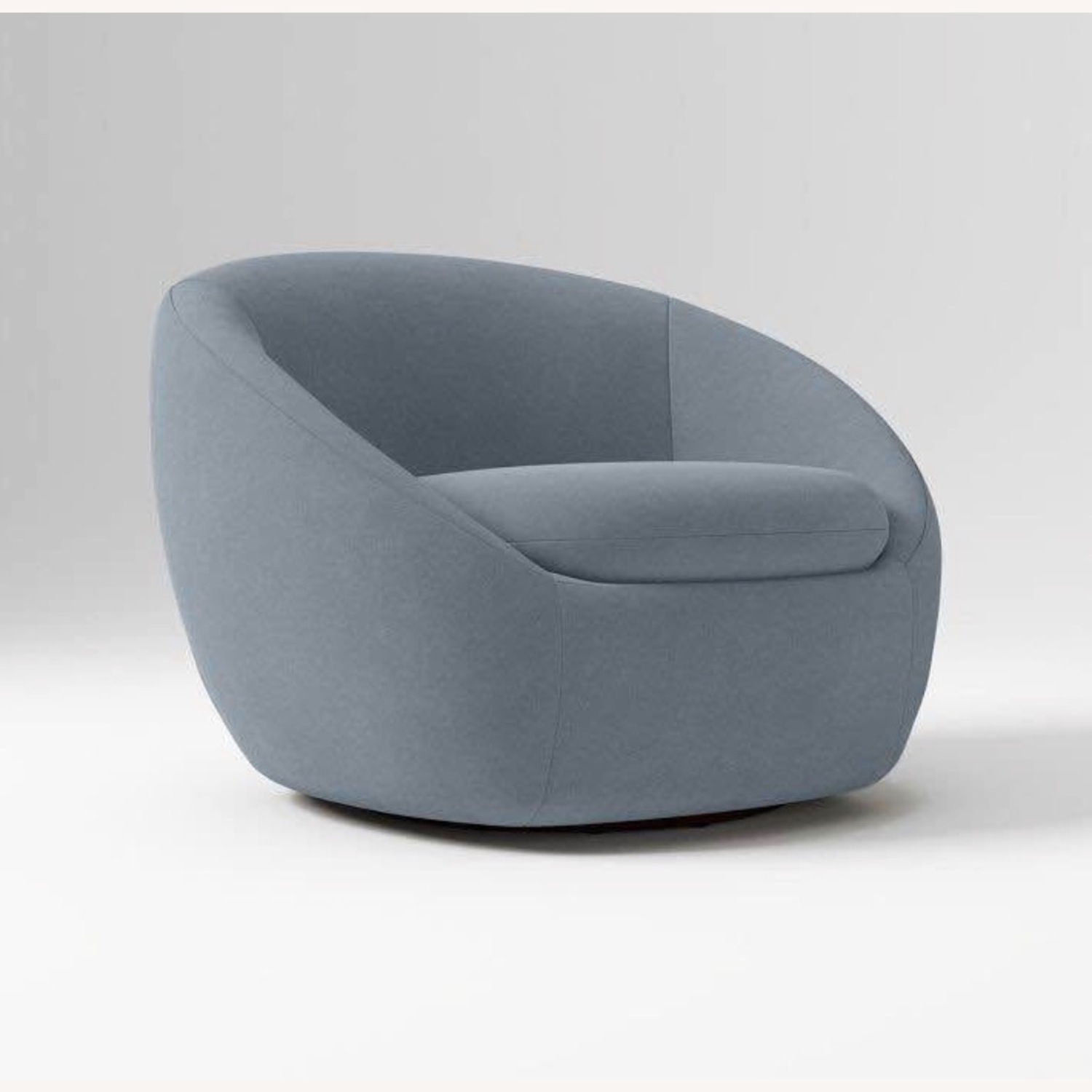 West Elm Cozy Blue Velvet Accent Chair - image-1