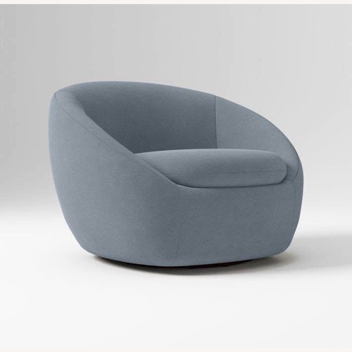 Used West Elm Cozy Blue Velvet Accent Chair for sale on AptDeco