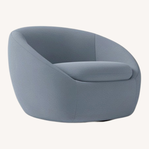 Used West Elm Cozy Blue Velvet Accent Chair for sale on AptDeco