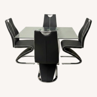 Dark Gray Leather Dining Sets