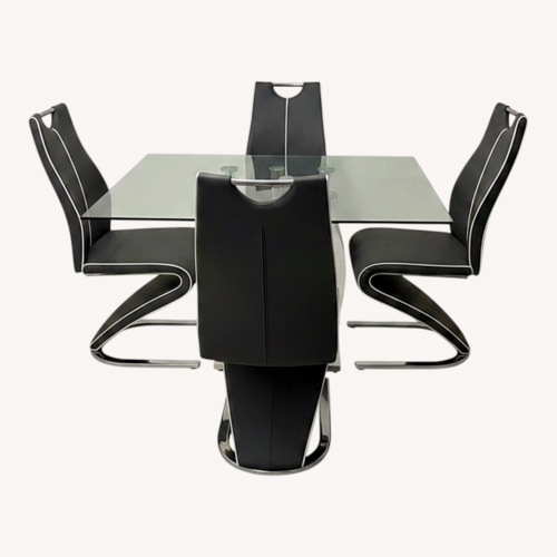Used Dark Gray Leather Dining Sets for sale on AptDeco