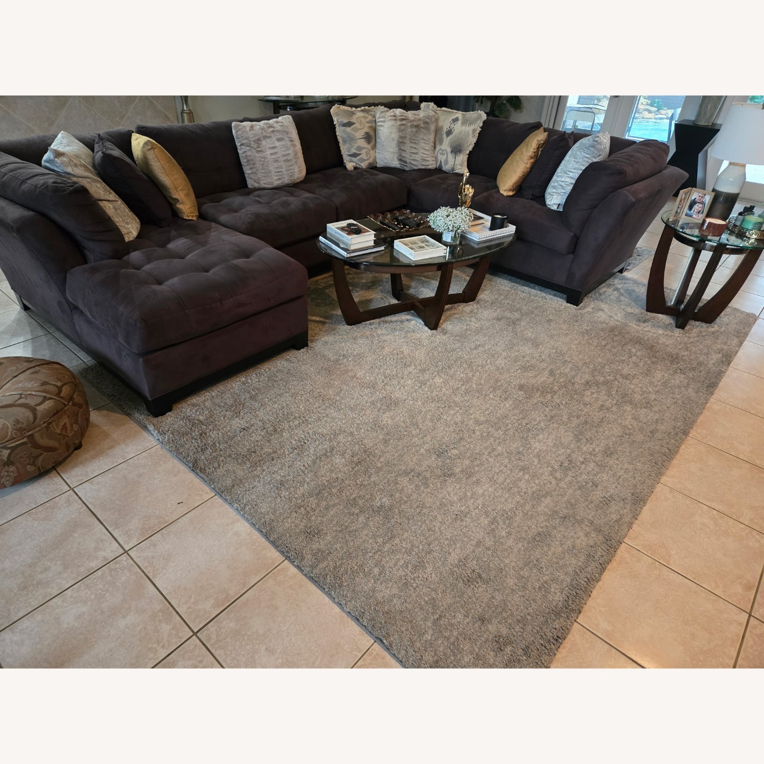 Dark Gray Fabric 3+ Piece Sectional - image-2