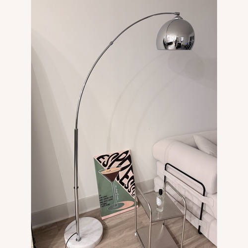 Used Arc Chrome Floor Lamp with Marble Base for sale on AptDeco