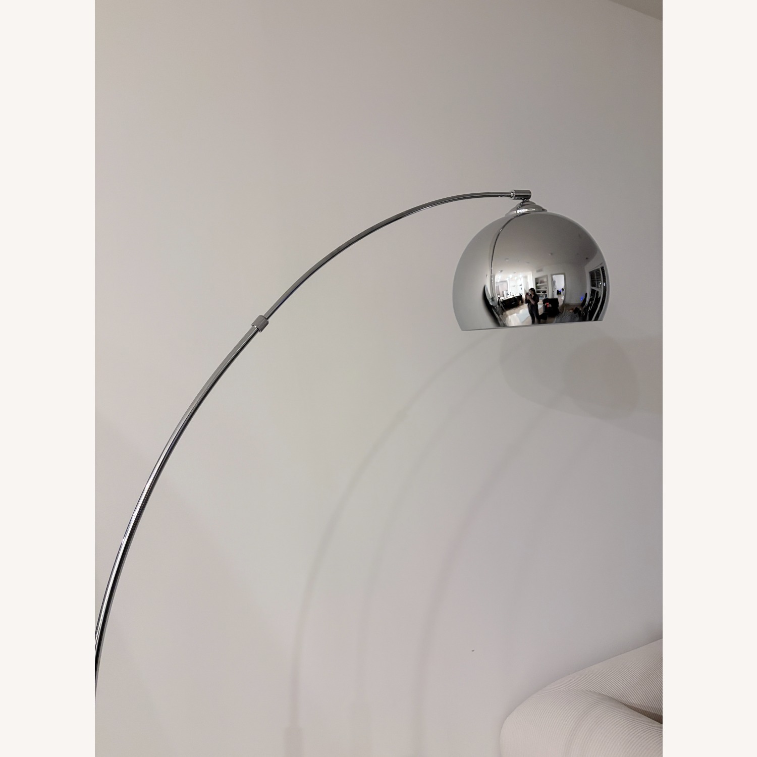 Arc Chrome Floor Lamp with Marble Base - image-4