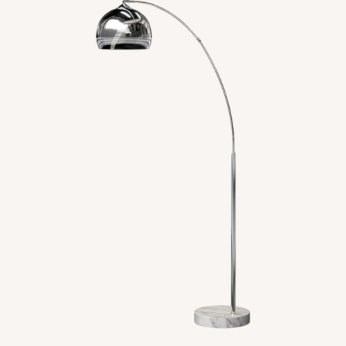 Used Arc Chrome Floor Lamp with Marble Base for sale on AptDeco