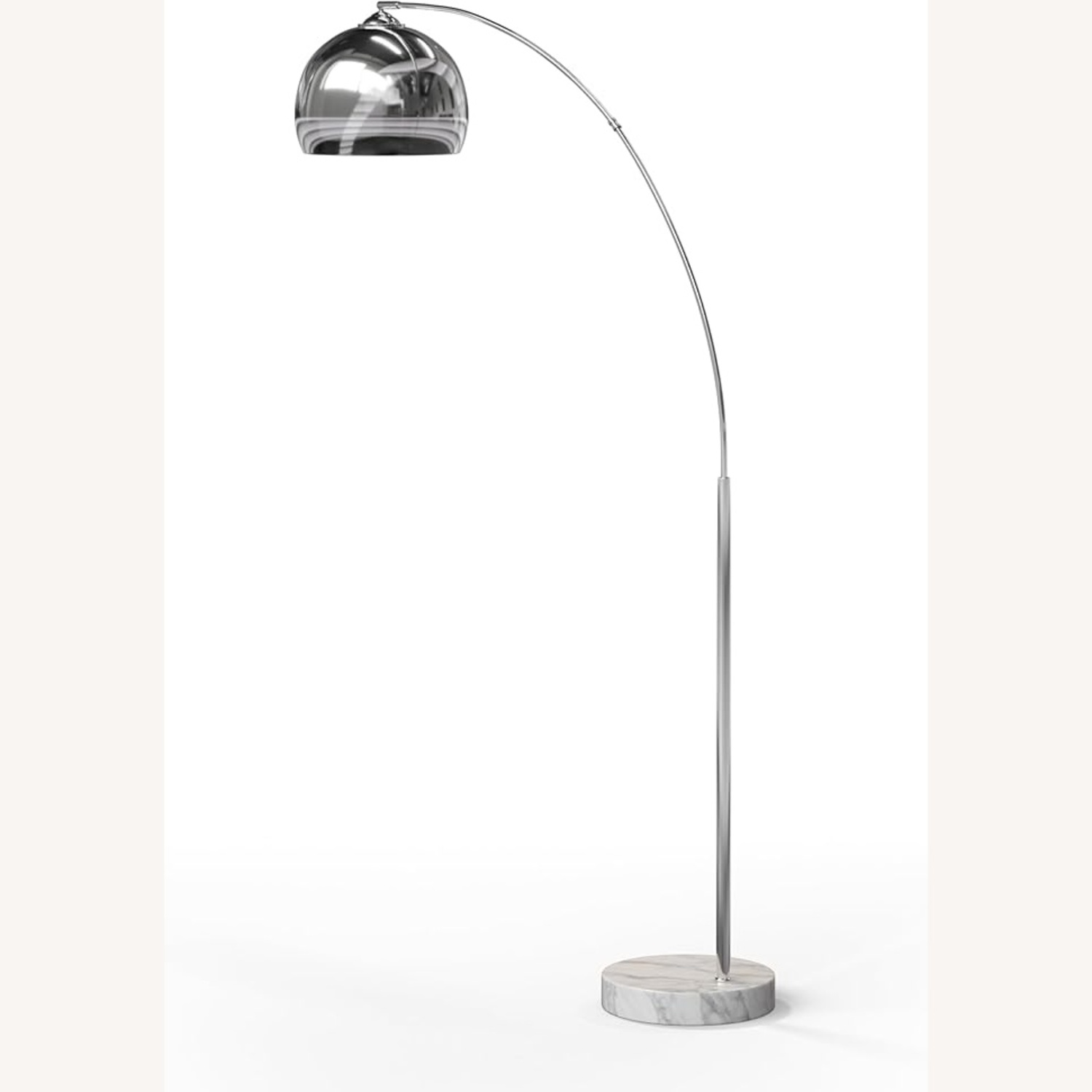 Arc Chrome Floor Lamp with Marble Base - image-5