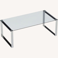 Contemporary Glass Coffee Table with Chrome Finish