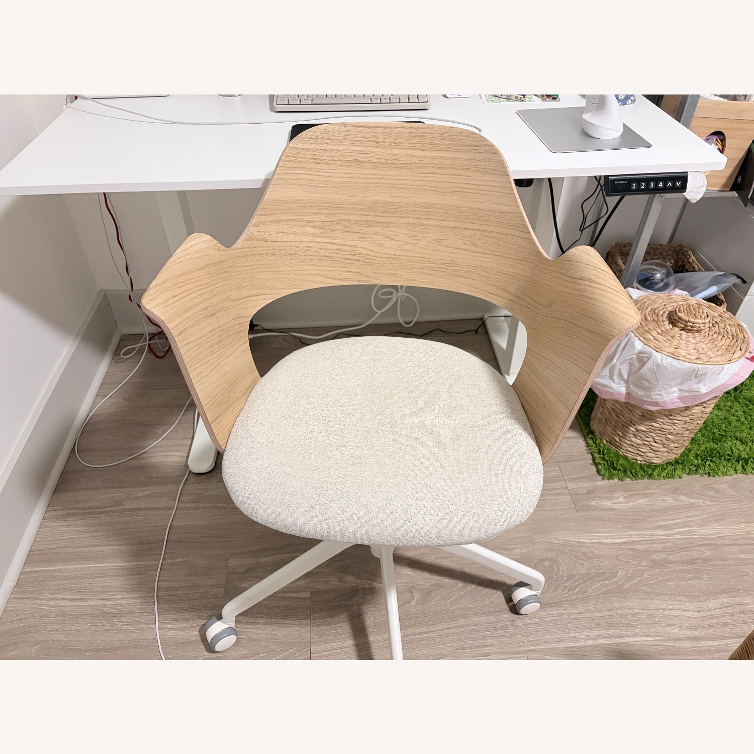 IKEA FJÄLLBERGET White Stained Oak Office Chair - image-1