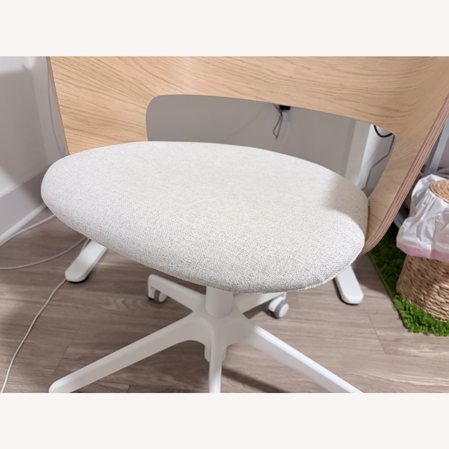 IKEA FJÄLLBERGET White Stained Oak Office Chair - image-6