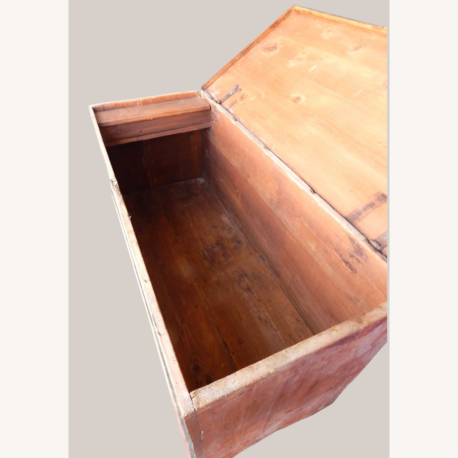 Vintage/Antique Blue Wood Chest - image-6