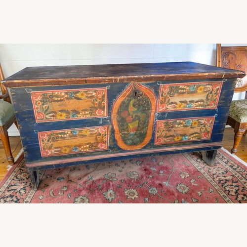 Used Vintage/Antique Blue Wood Chest for sale on AptDeco