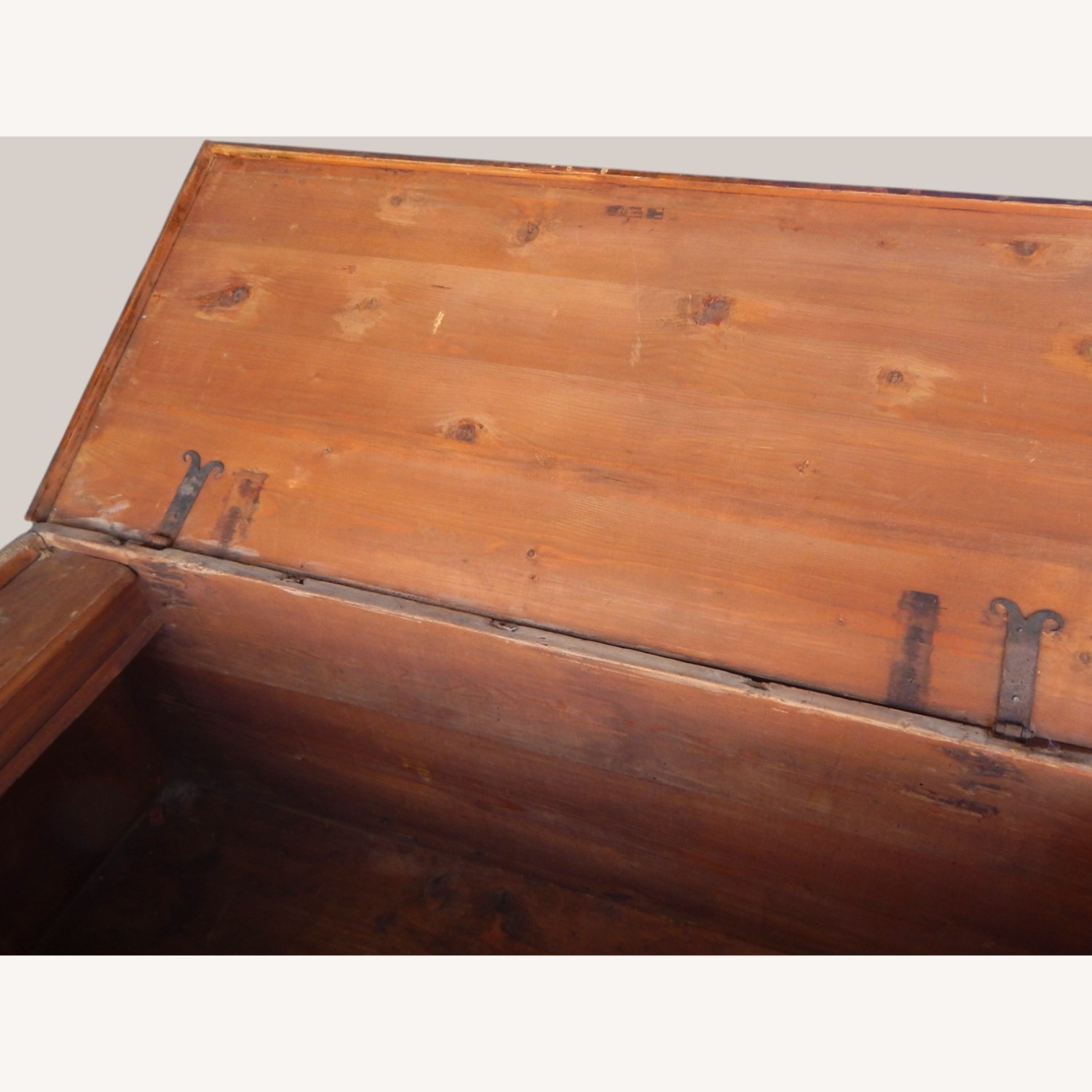 Vintage/Antique Blue Wood Chest - image-7