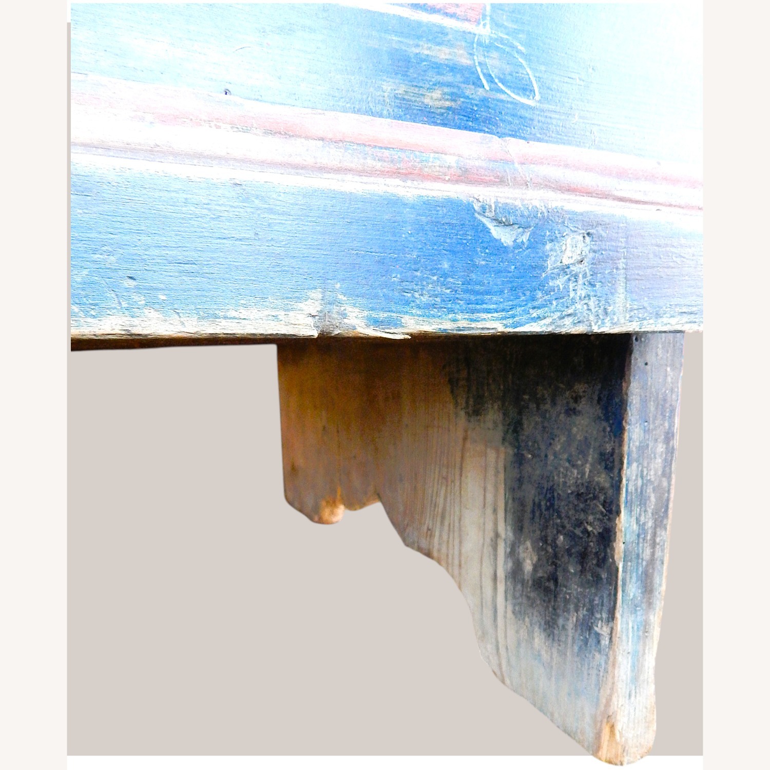 Vintage/Antique Blue Wood Chest - image-12
