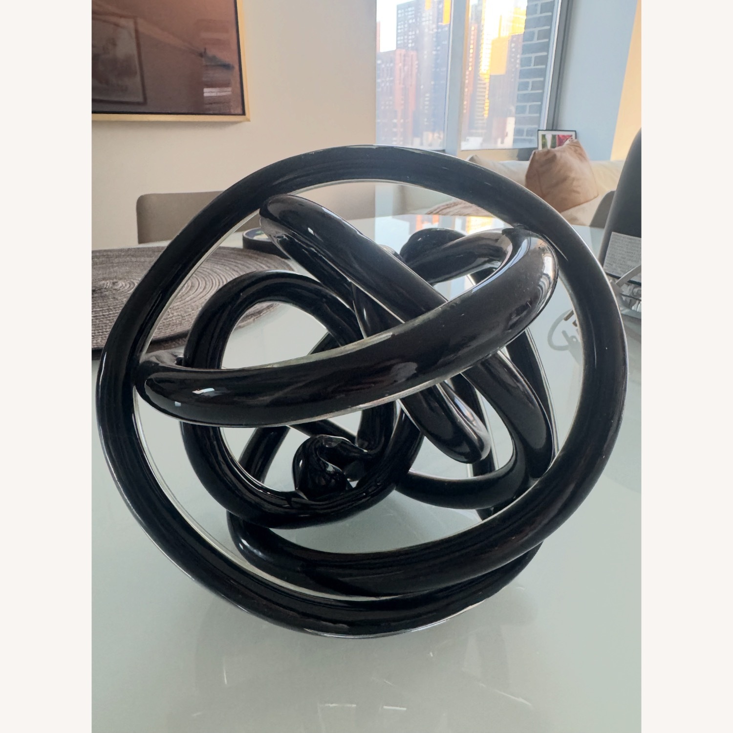 Decorative Black Glass Knot - image-3