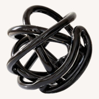 Decorative Black Glass Knot