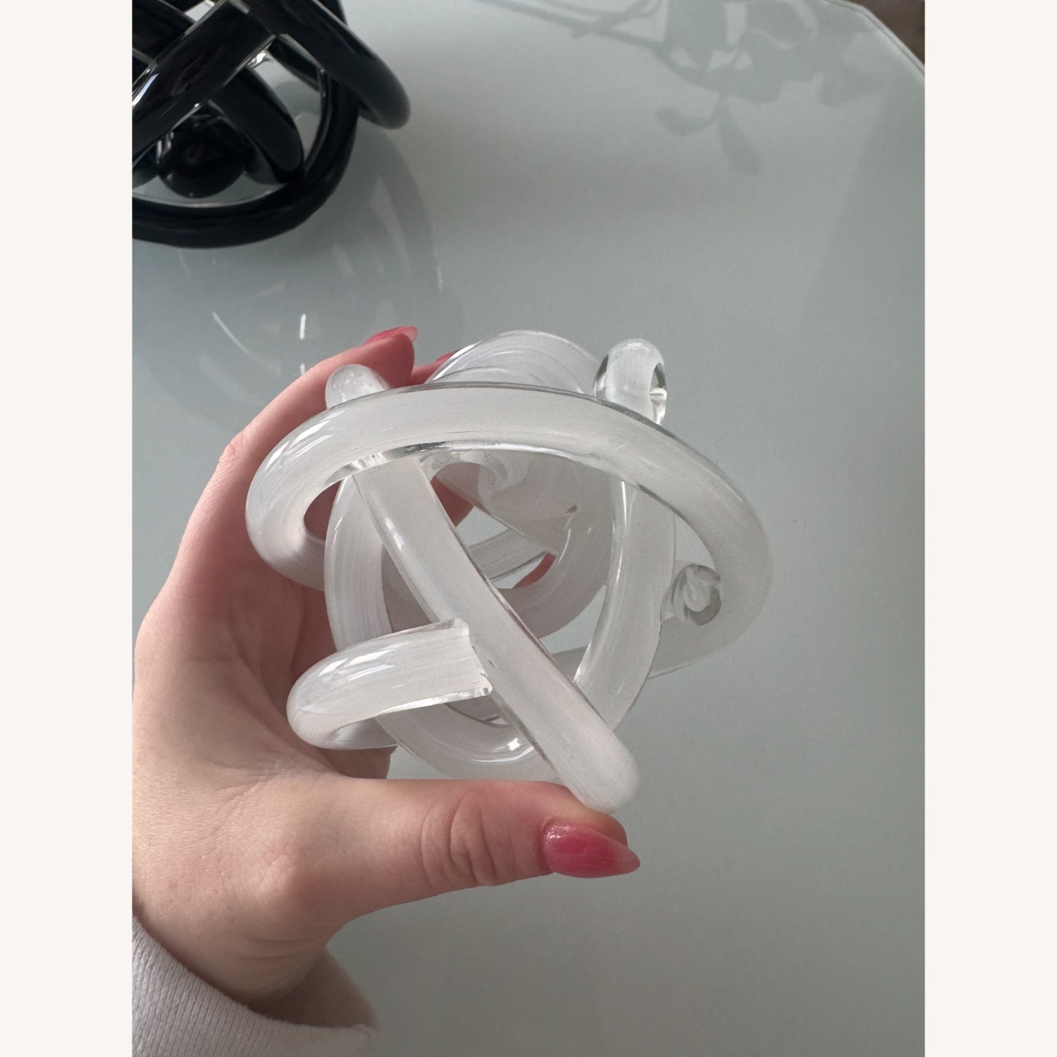 West Elm White Glass Knots - image-3