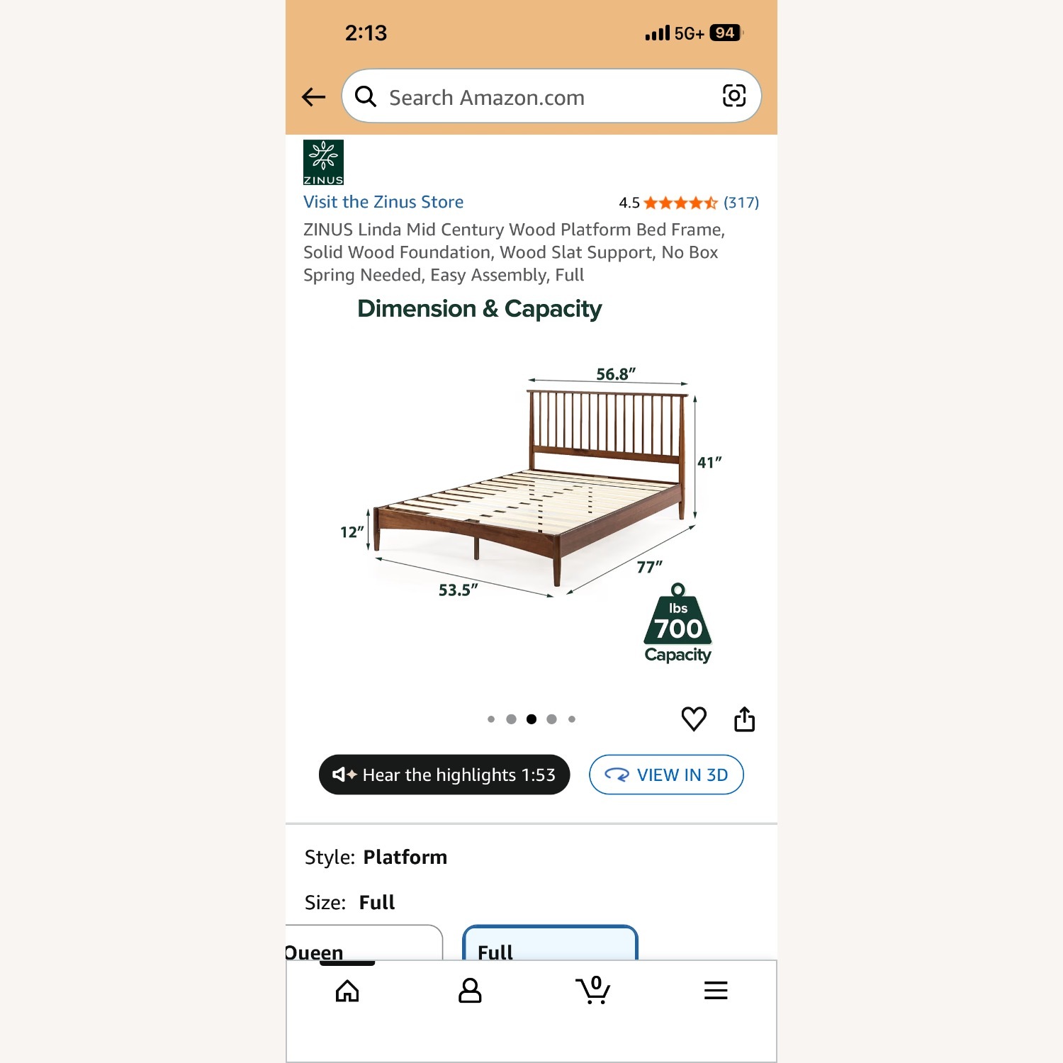 Linda Wood Platform Bed Frame - image-5