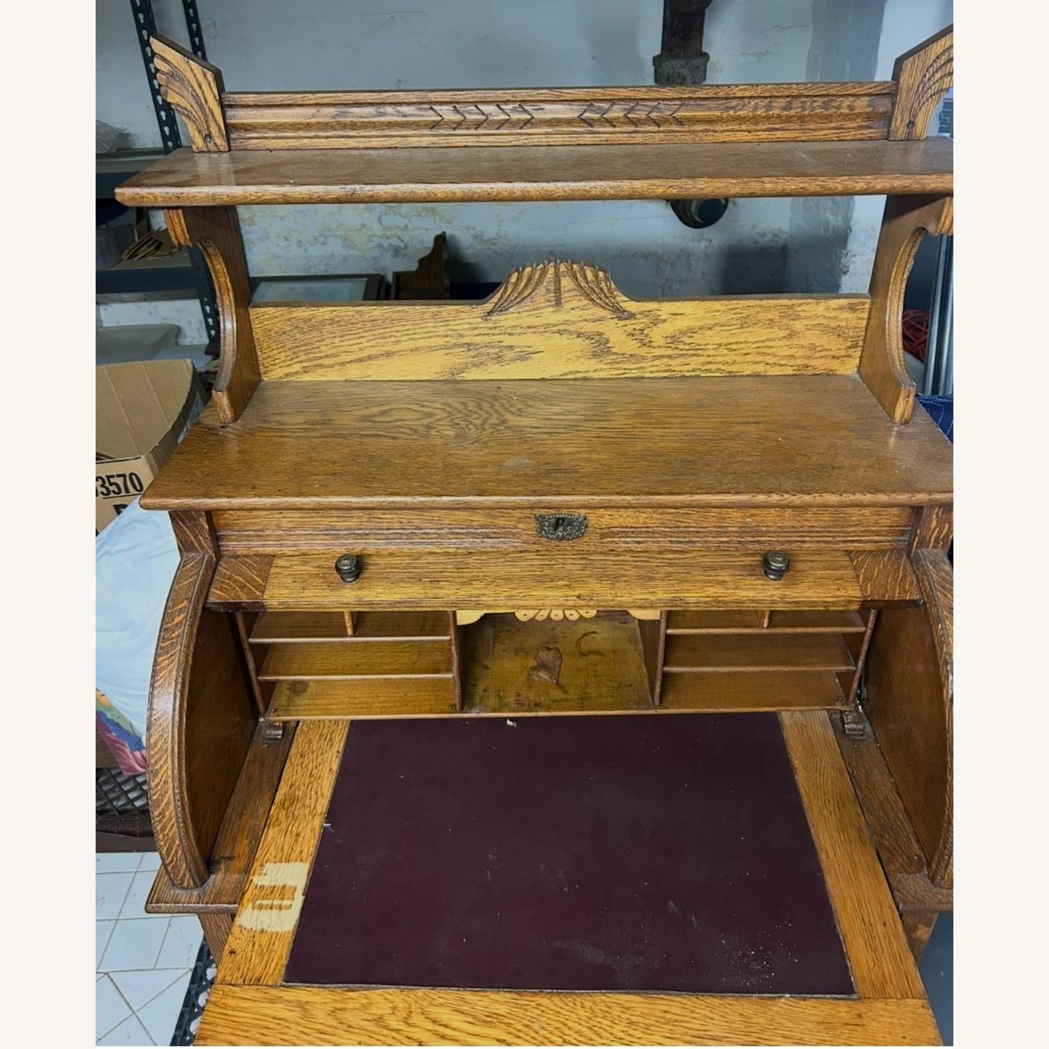Antique Roll Top Desk - image-2