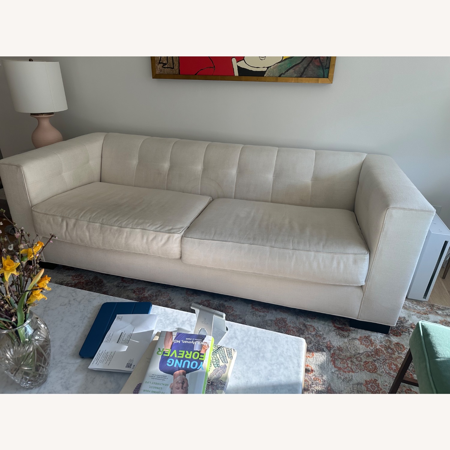 Mitchell Gold + Bob Williams White 2 Seater Sofa - image-1