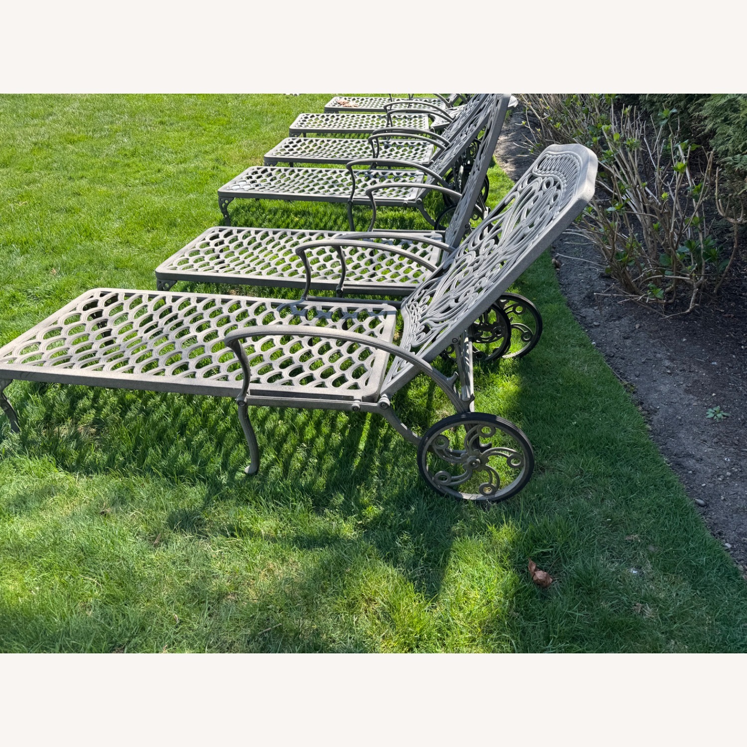 Fortunoff Cast Aluminum Chaise Set - image-5