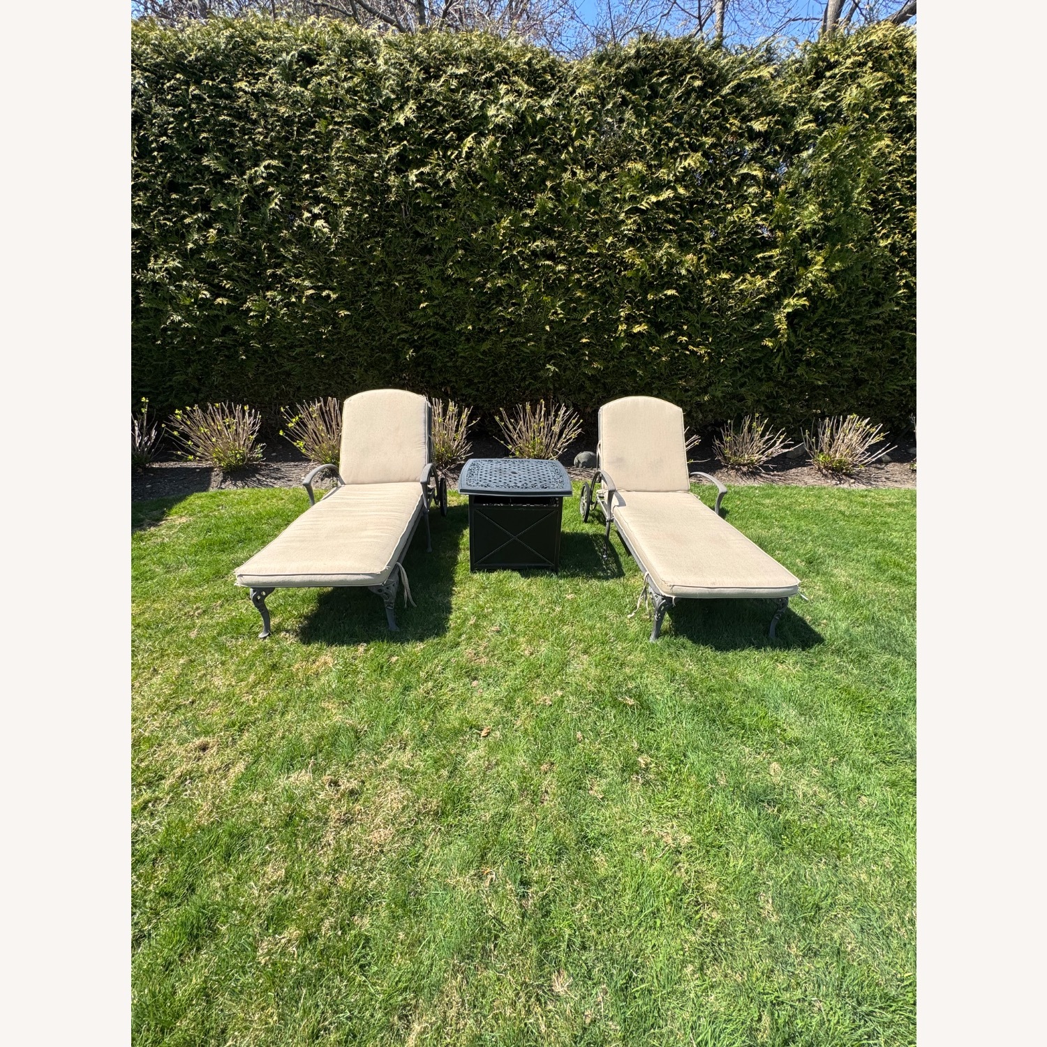 Fortunoff Cast Aluminum Chaise Set - image-2