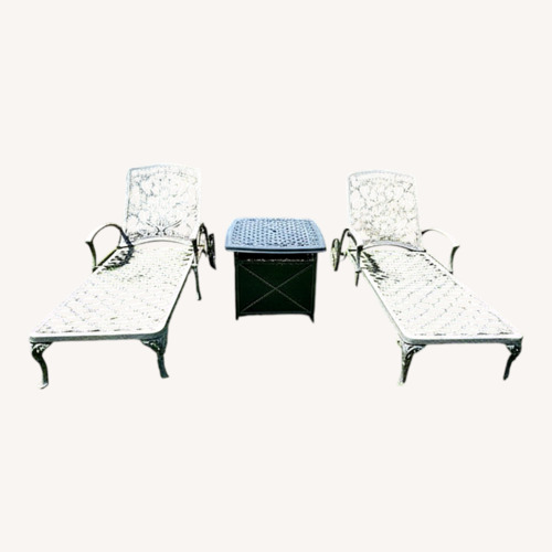 Used Fortunoff Cast Aluminum Chaise Set for sale on AptDeco