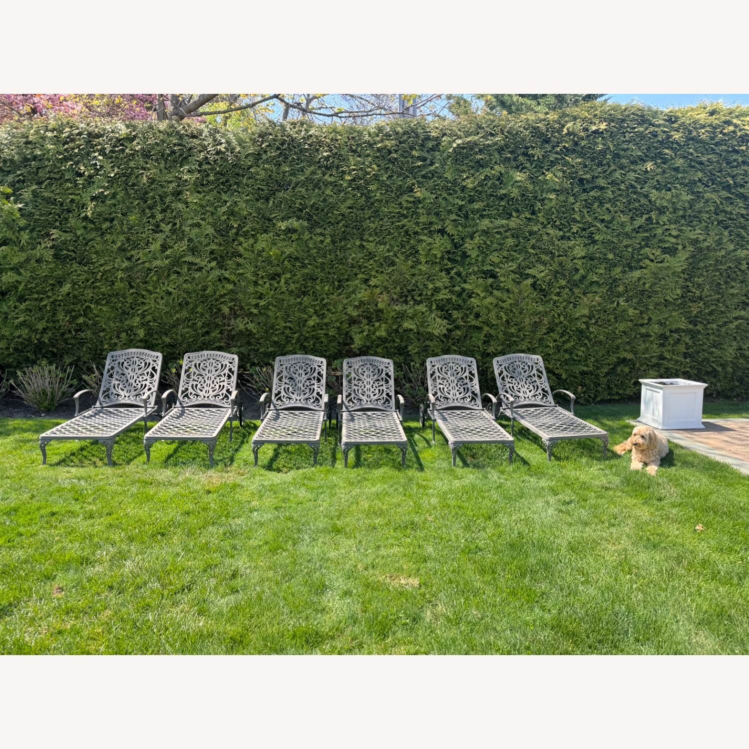 Fortunoff Cast Aluminum Chaise Set - image-6
