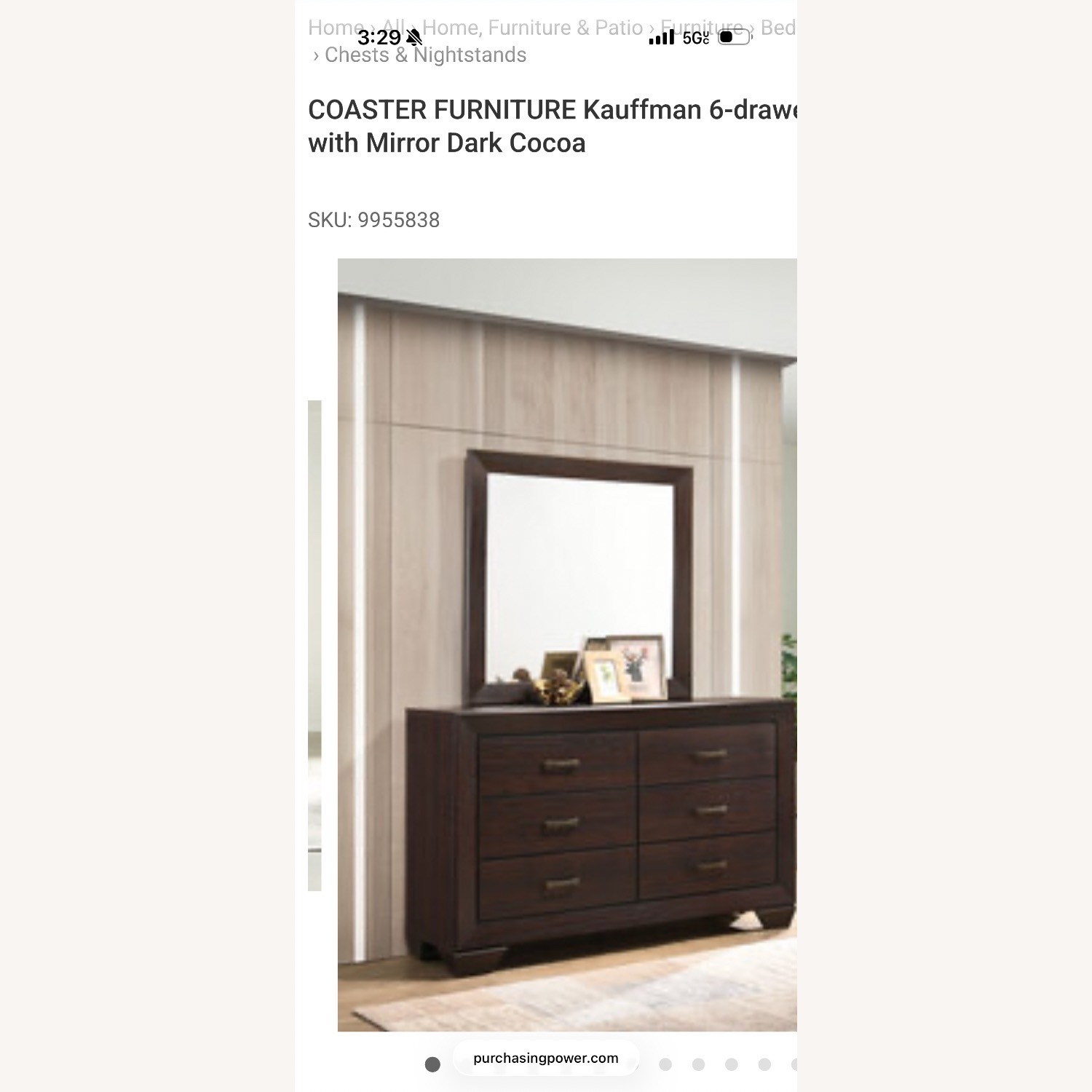 Coaster Fine Furniture Kauffman 6-drawer Dresser with Mirror  - image-2