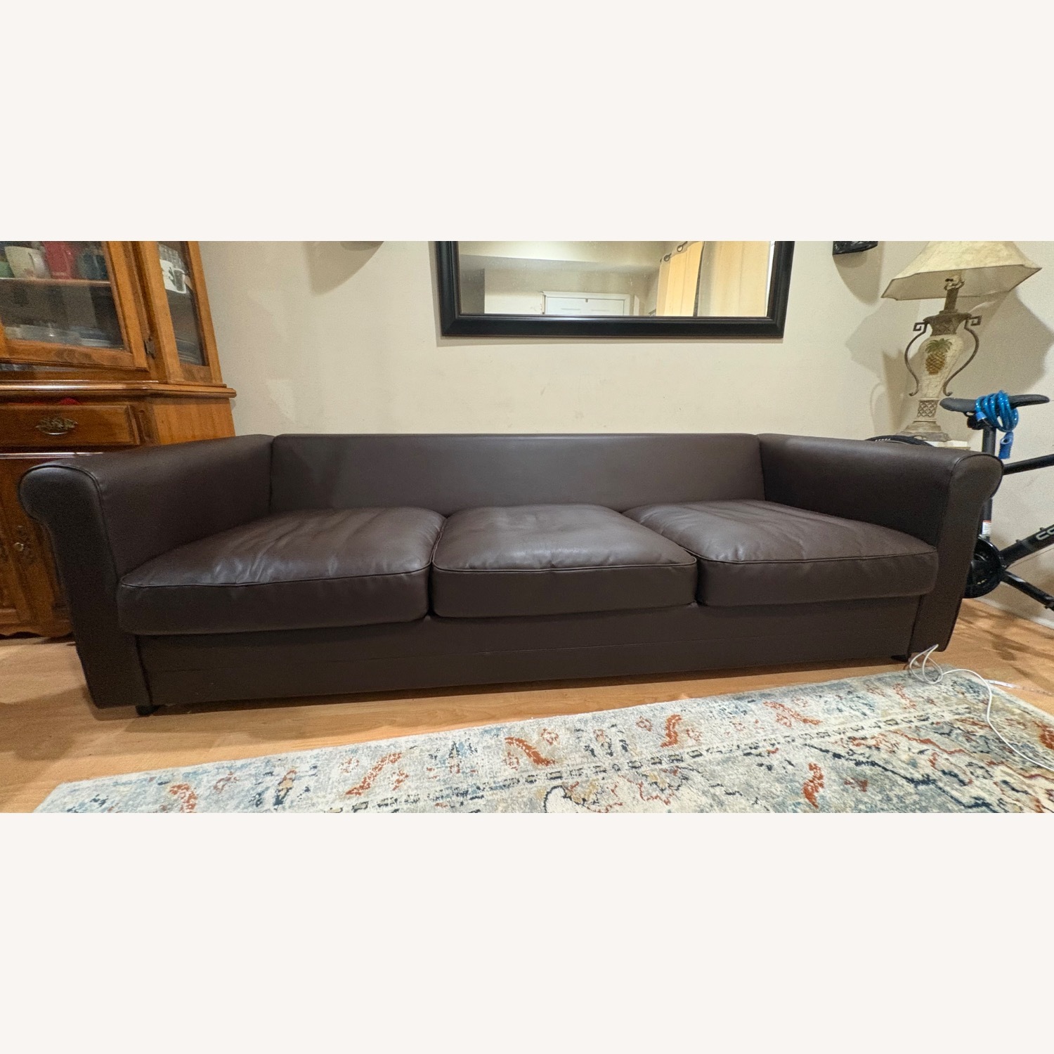 IKEA Dark Brown Faux Leather 3+ Piece Sectional - image-5
