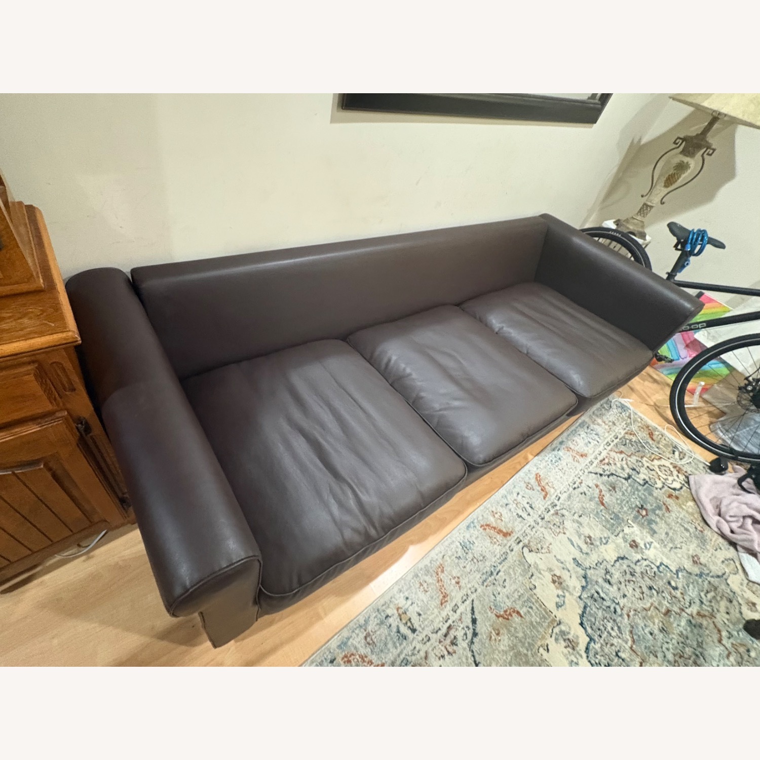 IKEA Dark Brown Faux Leather 3+ Piece Sectional - image-3