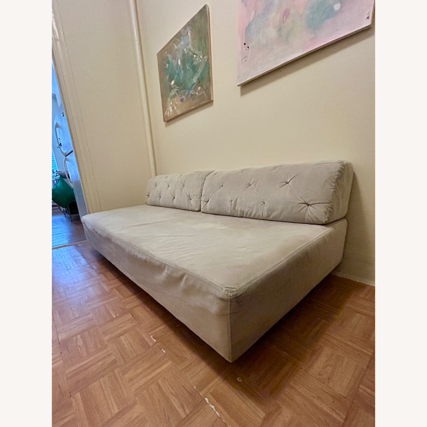 West Elm Tillary Light Gray Fabric 2 Seater Sofa - image-3