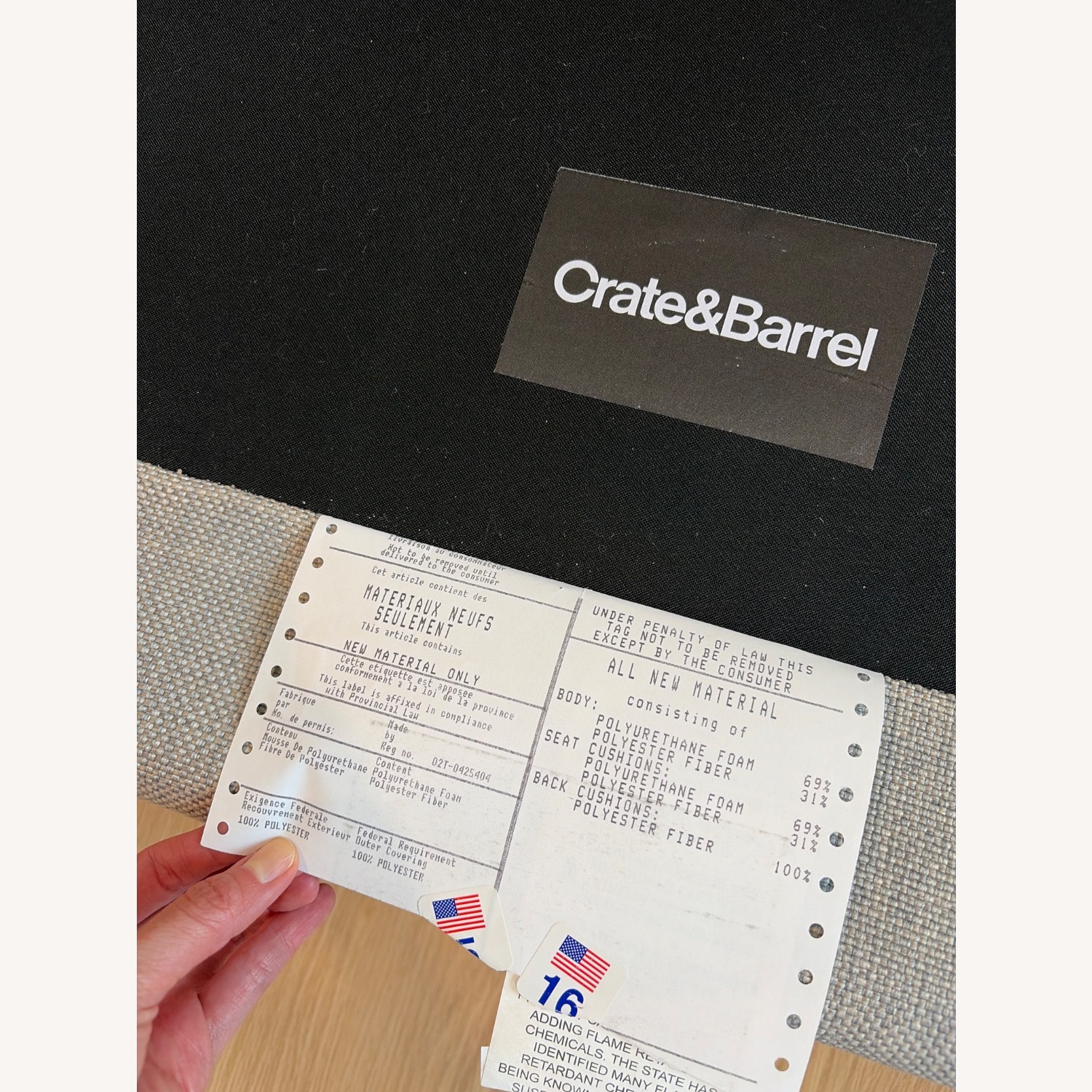 Crate & Barrel Barrett Arm Sofa 91” - image-14